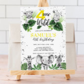 Zwarte en Witte Safari Dieren Birthday Kaart