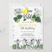 Zwarte en Witte Safari Dieren Birthday Kaart (Voorkant)