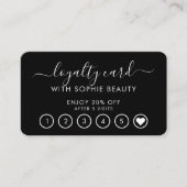 Zwarte en witte salon Business Monogram Loyalty-ka Klantenkaartje (Voorkant)