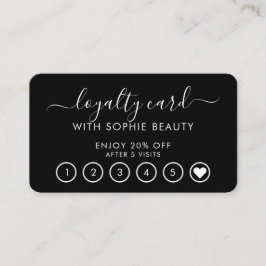 Zwarte en witte salon Business Monogram Loyalty-ka Klantenkaartje