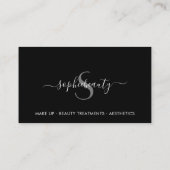 Zwarte en witte salon Business Monogram Loyalty-ka Klantenkaartje (Achterkant)