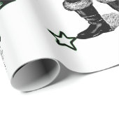ZWARTE EN WITTE  SANTA CHRISTMAS WRAPPING CADEAUPAPIER (Rol Hoek)