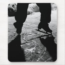 Zwarte en witte Schaatsen Silhouette