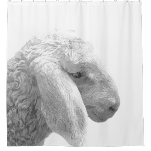 Zwarte en witte schapen douchegordijn (Voorkant)