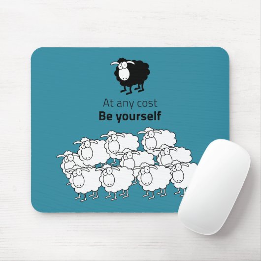 Zwarte en witte schapen muismat (Met muis)