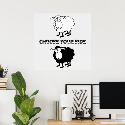 Zwarte en witte schapen poster (Thuiskantoor)