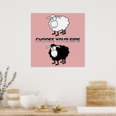 Zwarte en witte schapen poster (Keuken)