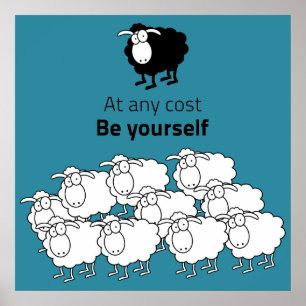 Zwarte en witte schapen poster