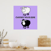 Zwarte en witte schapen poster (Keuken)