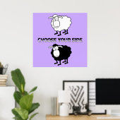 Zwarte en witte schapen poster (Thuiskantoor)