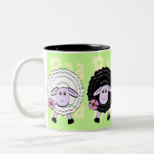 Zwarte en witte schapen tweekleurige koffiemok (Links)