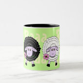 Zwarte en witte schapen tweekleurige koffiemok (Center)