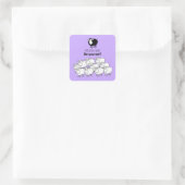 Zwarte en witte schapen vierkante sticker (Tas)
