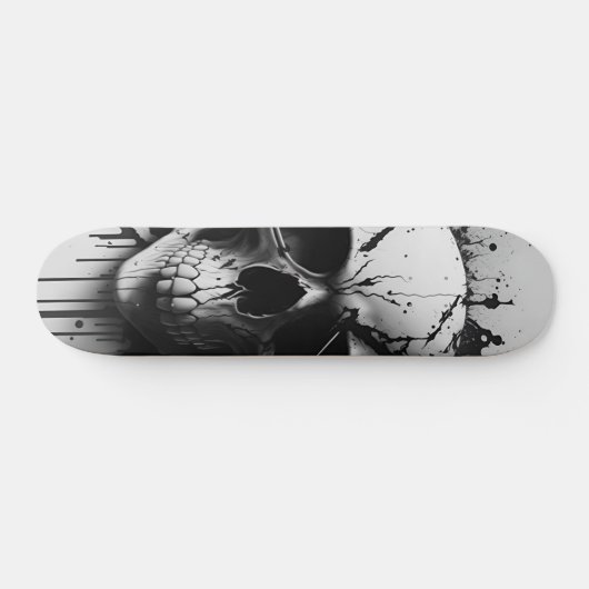 Zwarte en witte schedel #3 - Numb-Skulls Design Persoonlijk Skateboard (Horizontaal)