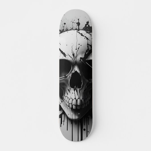 Zwarte en witte schedel #3 - Numb-Skulls Design Persoonlijk Skateboard (Voorkant)