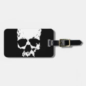 Zwarte en witte schedel bagagelabel (Voorkant horizontaal)