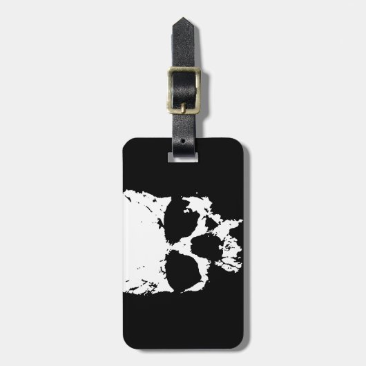 Zwarte en witte schedel bagagelabel (Voorkant verticaal)