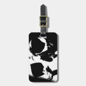 Zwarte en witte schedel bagagelabel (Voorkant verticaal)