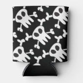 Zwarte en witte schedel blikjeskoeler (Voorkant)