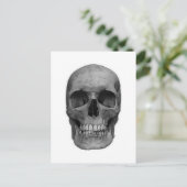 Zwarte en witte schedel briefkaart (Staand voorkant)
