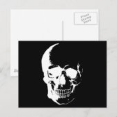 Zwarte en witte schedel briefkaart (Voorkant / Achterkant)