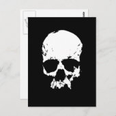 Zwarte en witte schedel briefkaart (Voorkant / Achterkant)