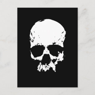 Zwarte en witte schedel briefkaart