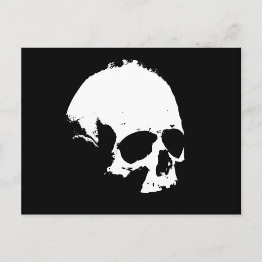 Zwarte en witte schedel briefkaart (Voorkant)