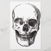 Zwarte en witte schedel briefpapier (Voorkant)