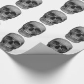 Zwarte en witte schedel cadeaupapier (Hoek)
