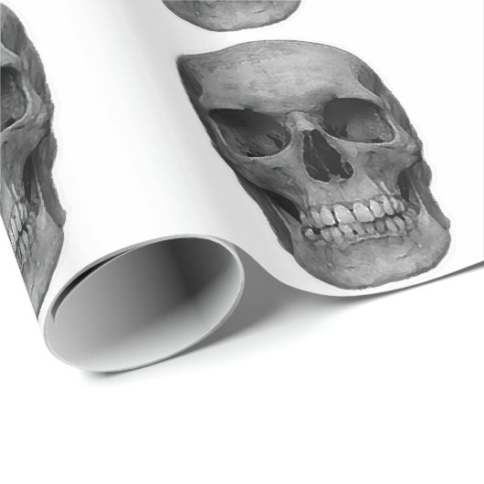 Zwarte en witte schedel cadeaupapier (Rol Hoek)
