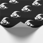 Zwarte en witte schedel cadeaupapier (Hoek)