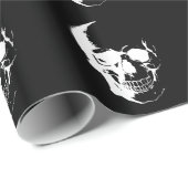 Zwarte en witte schedel cadeaupapier (Rol Hoek)