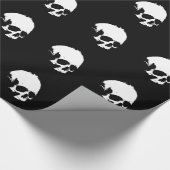 Zwarte en witte schedel cadeaupapier (Hoek)