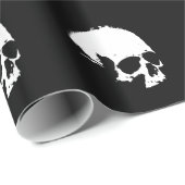 Zwarte en witte schedel cadeaupapier (Rol Hoek)