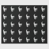 Zwarte en witte schedel cadeaupapier (Vlak)