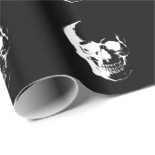 Zwarte en witte schedel cadeaupapier (Rol Hoek)