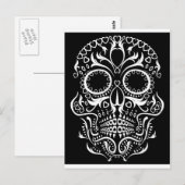 Zwarte en witte schedel / Dag van de dood Briefkaart (Voorkant / Achterkant)