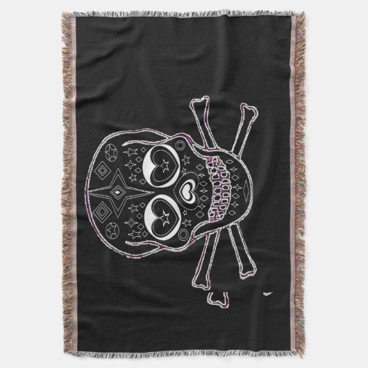 zwarte en witte schedel deken (Voorkant Verticaal)