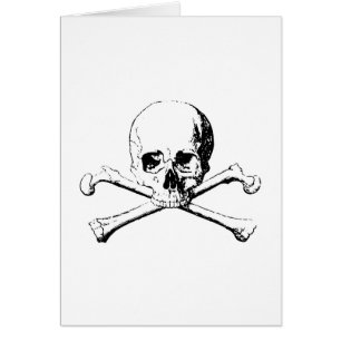 Zwarte en witte schedel en Botten