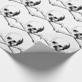 Zwarte en witte schedel en Botten Cadeaupapier (Hoek)