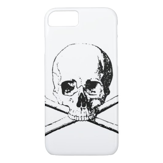 Zwarte en witte schedel en Botten Case-Mate iPhone Case (Achterkant)