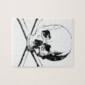 Zwarte en witte schedel en Botten Legpuzzel (Horizontaal)