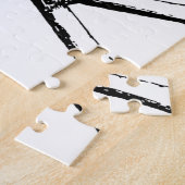 Zwarte en witte schedel en Botten Legpuzzel (Zijkant)