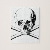 Zwarte en witte schedel en Botten Legpuzzel (Verticaal)