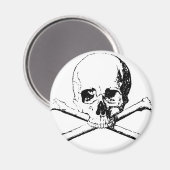 Zwarte en witte schedel en Botten Magneet (Voorkant / Achterkant)