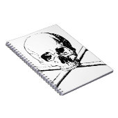 Zwarte en witte schedel en Botten Notitieboek (Rechterzijde)