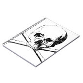 Zwarte en witte schedel en Botten Notitieboek (Linkerzijde)