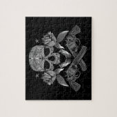 Zwarte en witte schedel en Pistolen Legpuzzel (Verticaal)