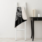 Zwarte en witte schedel en Pistolen Sherpa Deken (In situ)